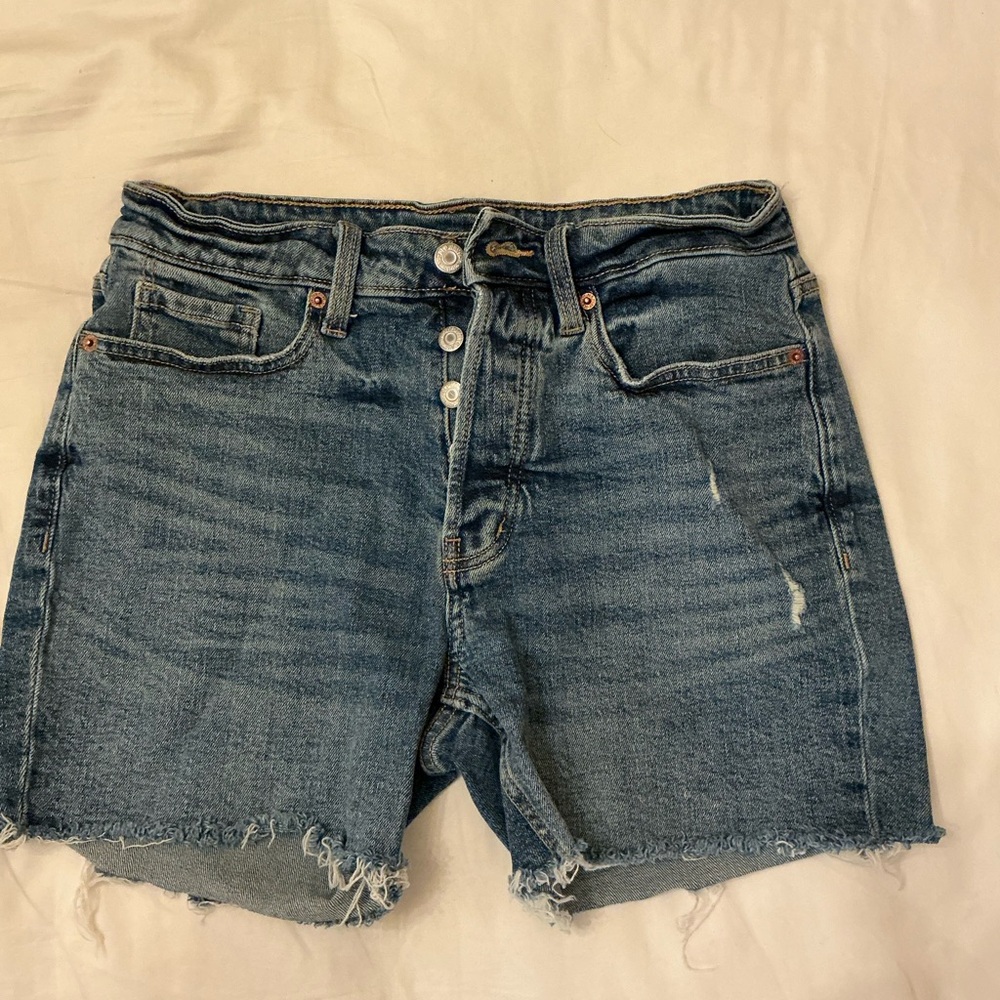 Old NavyWomen's High-Rise Button Fly Distressed Denim Shorts